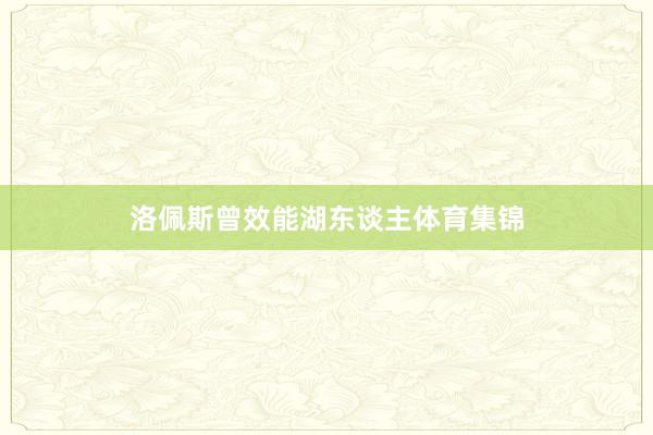 洛佩斯曾效能湖东谈主体育集锦